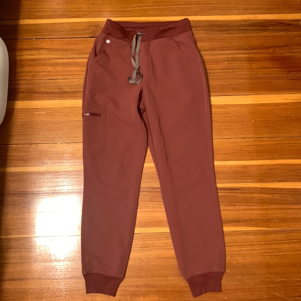 FIGS dark cherry high waisted Zamora scrubs